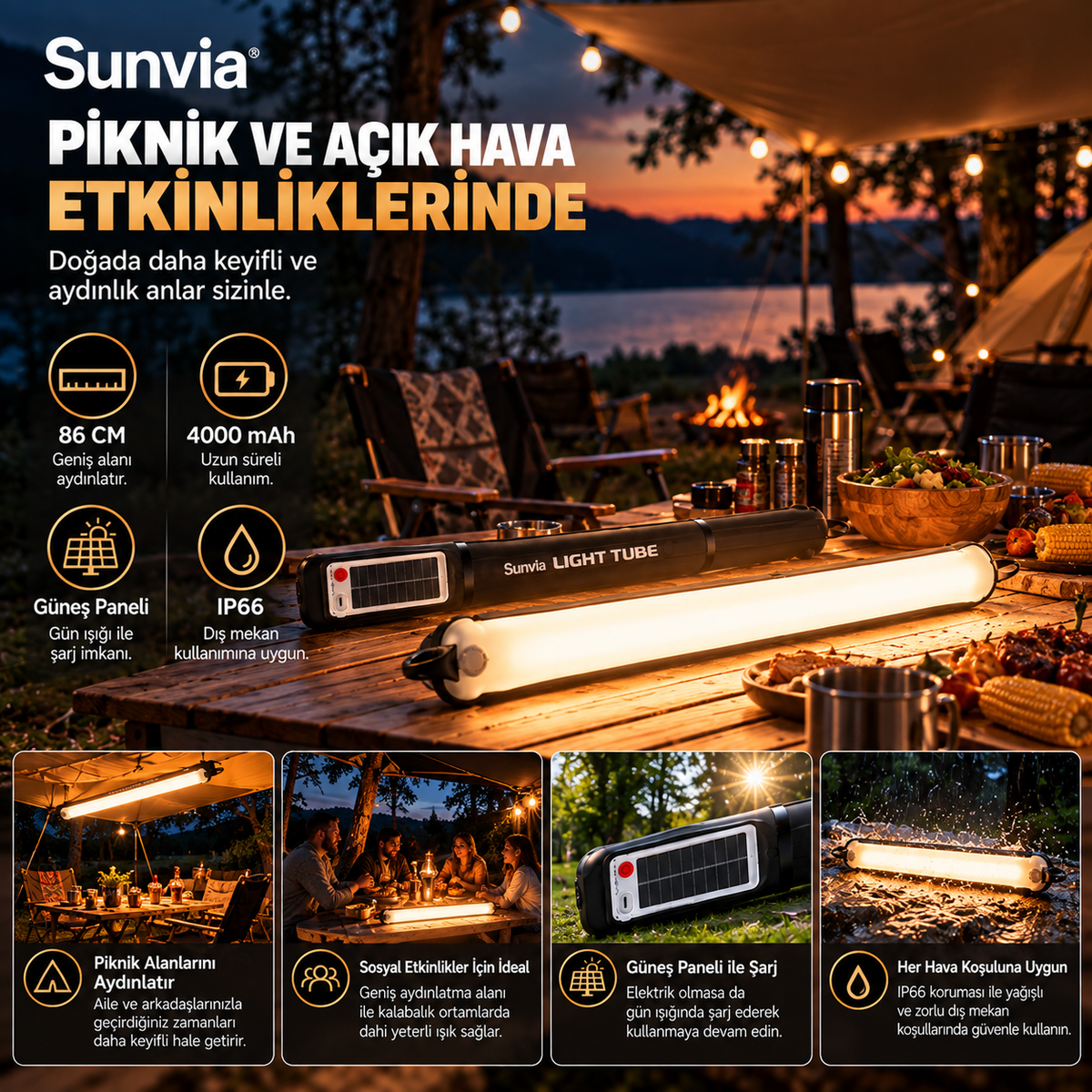 Sunvia Şişirilebilir Çok Amaçlı LED Işık