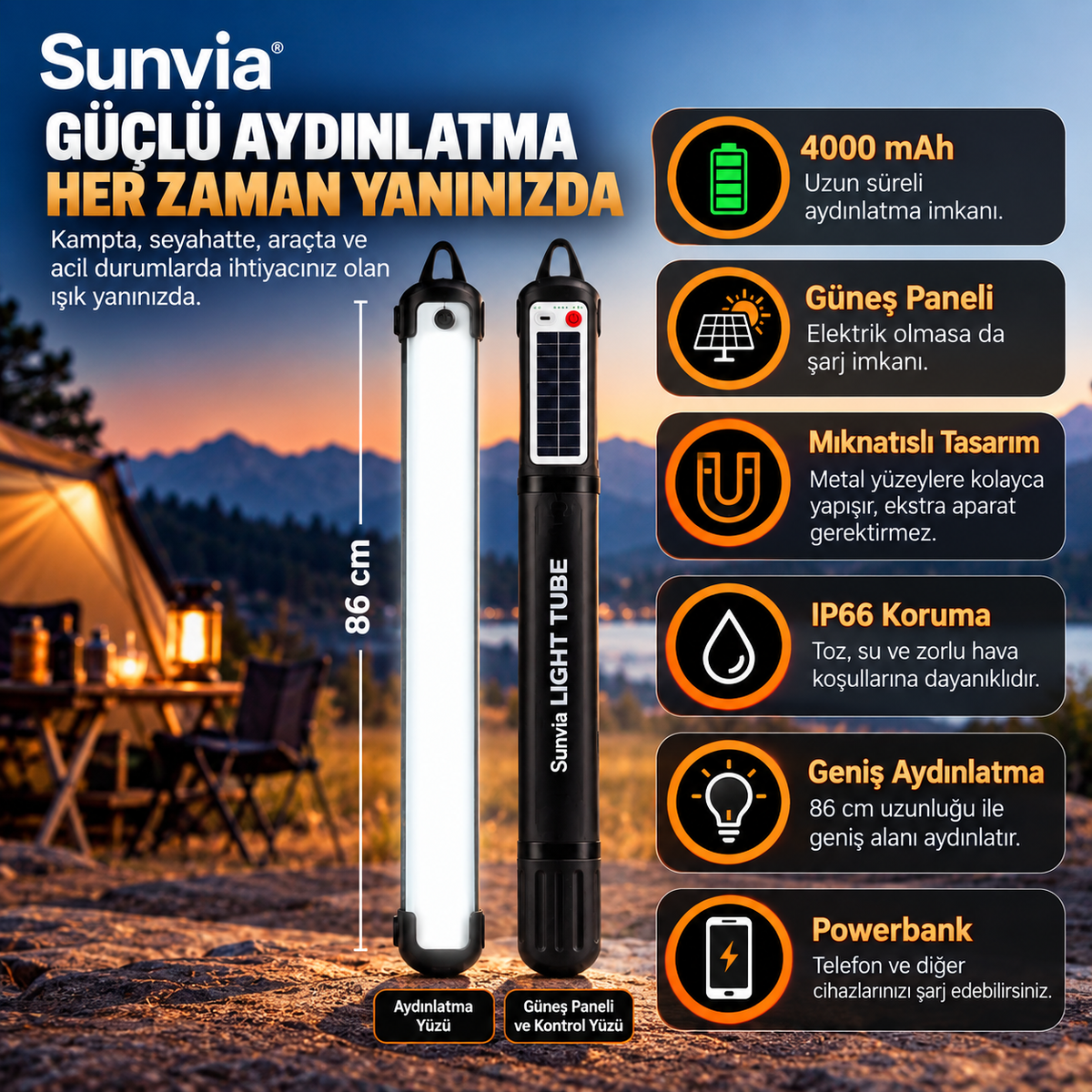 Sunvia Şişirilebilir Çok Amaçlı LED Işık