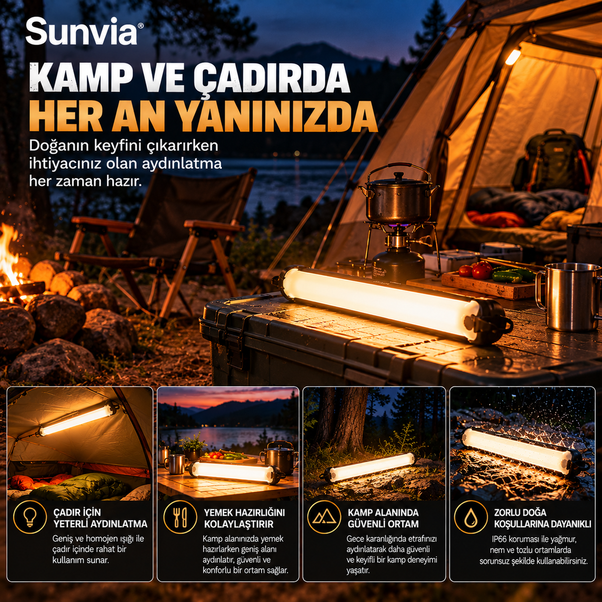 Sunvia Şişirilebilir Çok Amaçlı LED Işık