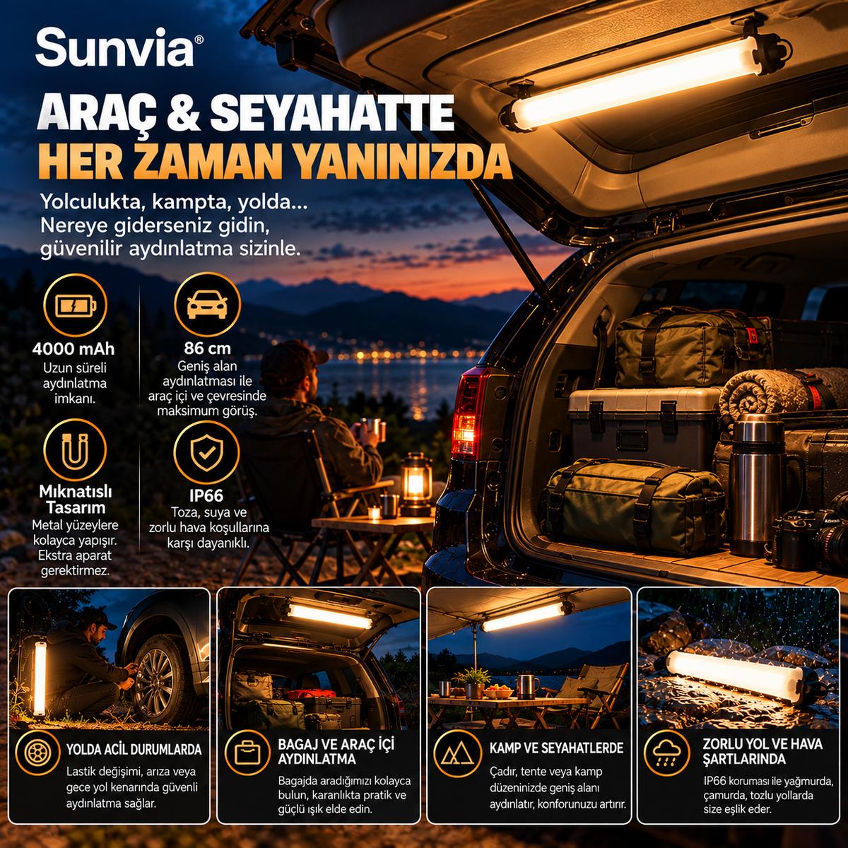 Sunvia Şişirilebilir Çok Amaçlı LED Işık