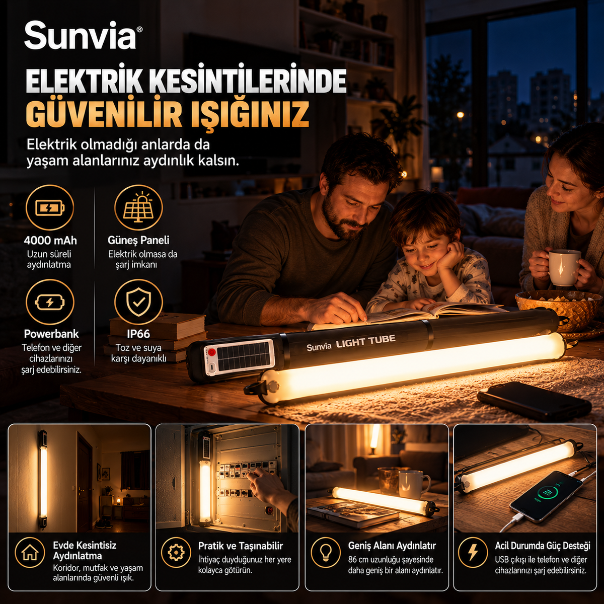 Sunvia Şişirilebilir Çok Amaçlı LED Işık